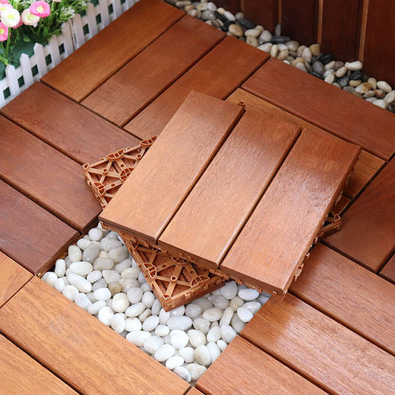 Avtoit | Classic wooden deck tiles connecting composite patio tiles