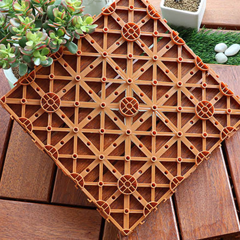 Avtoit | Classic wooden deck tiles connecting composite patio tiles