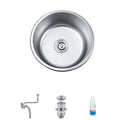 Avtoit | Round Single Bowl Kitchen Sink Stainless Steel Sink with Drain Strainer Set