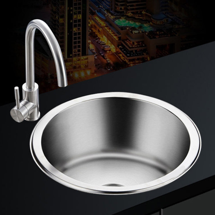 Avtoit | Round Single Bowl Kitchen Sink Stainless Steel Sink with Drain Strainer Set