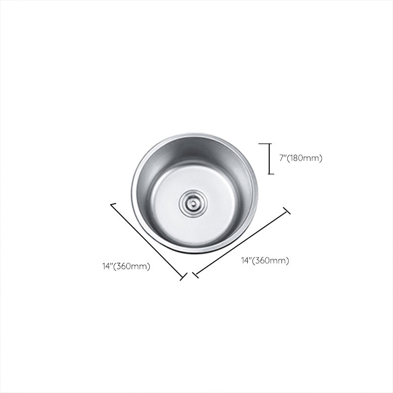 Avtoit | Round Single Bowl Kitchen Sink Stainless Steel Sink with Drain Strainer Set