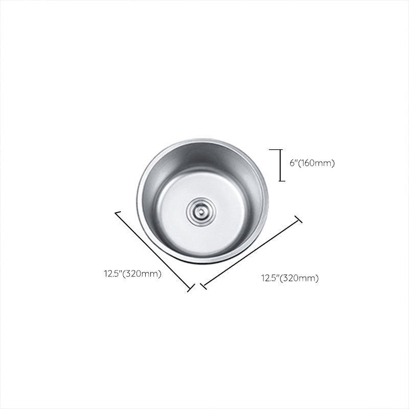 Avtoit | Round Single Bowl Kitchen Sink Stainless Steel Sink with Drain Strainer Set