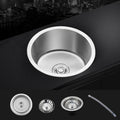 Avtoit | Contemporary Single Basin Kitchen Sink Round Stainless Steel Sink with Drain Strainer Set