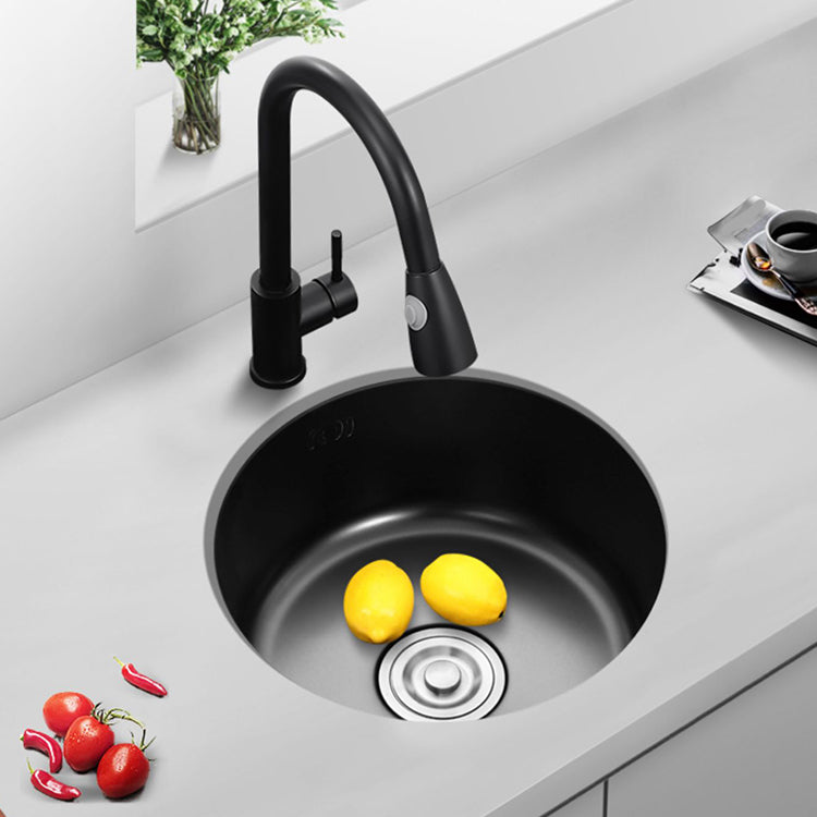 Avtoit | Single Bowl Kitchen Sink Round Stainless Steel Sink with Drain Basket Kits