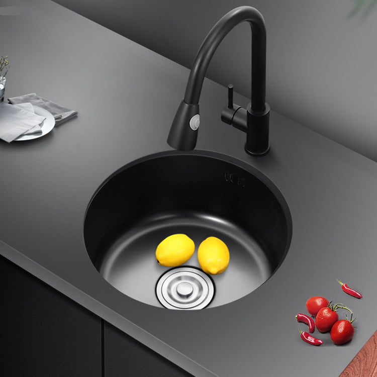 Avtoit | Single Bowl Kitchen Sink Round Stainless Steel Sink with Drain Basket Kits