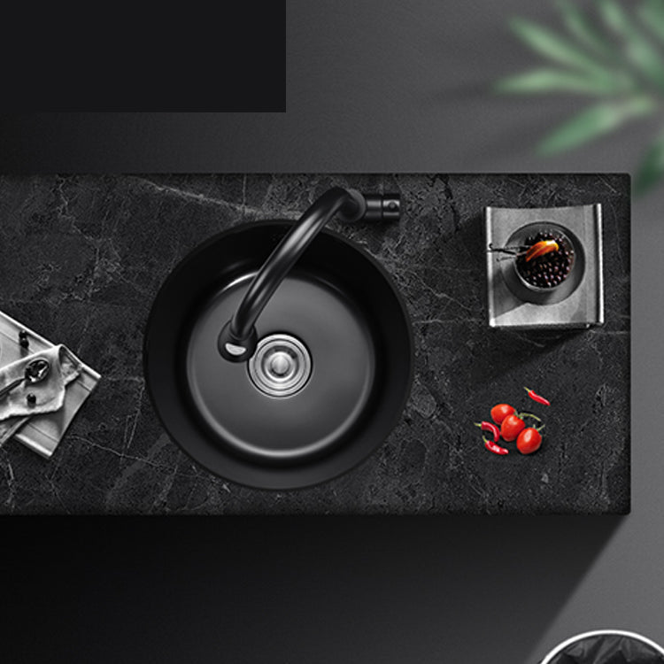 Avtoit | Single Bowl Kitchen Sink Round Stainless Steel Sink with Drain Basket Kits