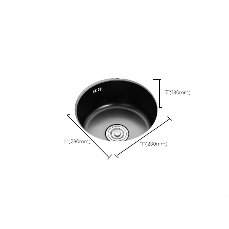 Avtoit | Single Bowl Kitchen Sink Round Stainless Steel Sink with Drain Basket Kits