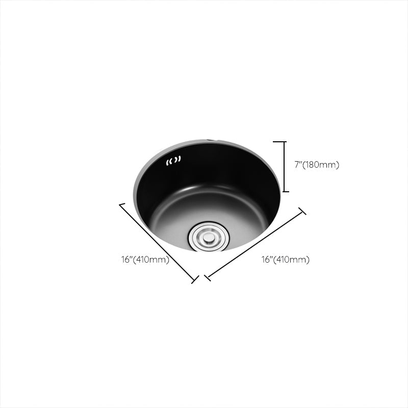 Avtoit | Single Bowl Kitchen Sink Round Stainless Steel Sink with Drain Basket Kits