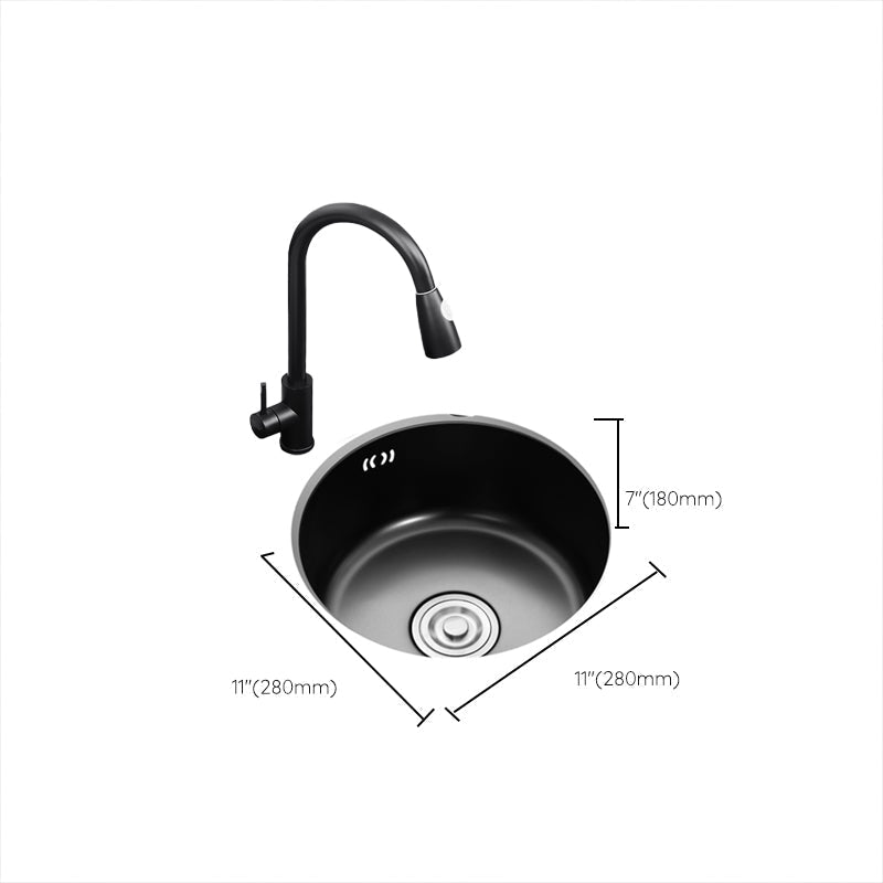Avtoit | Single Bowl Kitchen Sink Round Stainless Steel Sink with Drain Basket Kits