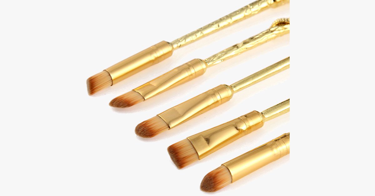 Avtoit | Gold-coated Magic Brush Set with 5 gold-coated eyeshadow brushes - Works wonders on your eyes!