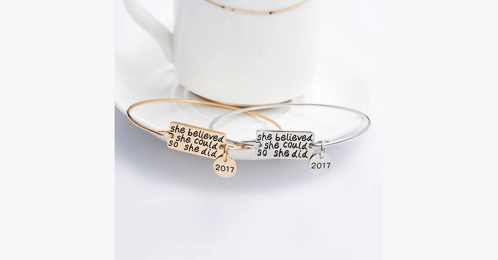 Avtoit | She believed she could, so she did bracelet with 2017 charm
