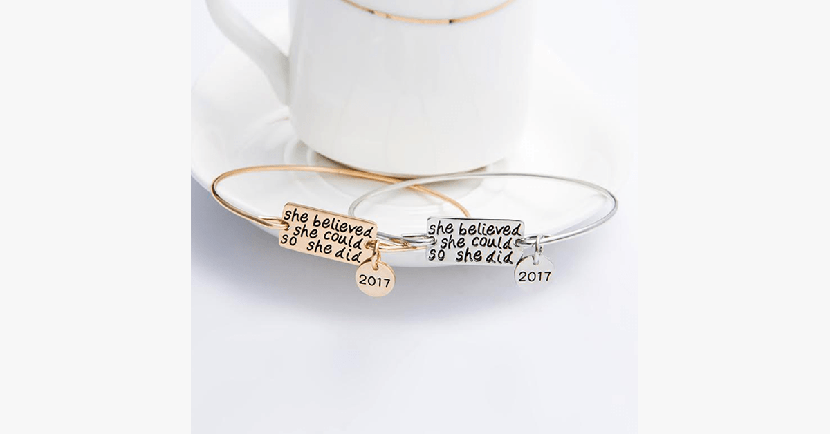 Avtoit | She believed she could, so she did bracelet with 2017 charm