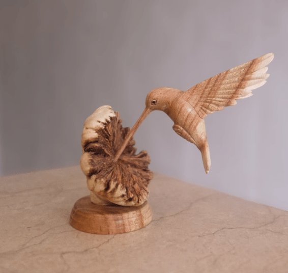 Avtoit | Hummingbird Feeding on a Flower, Handmade Sculpture
