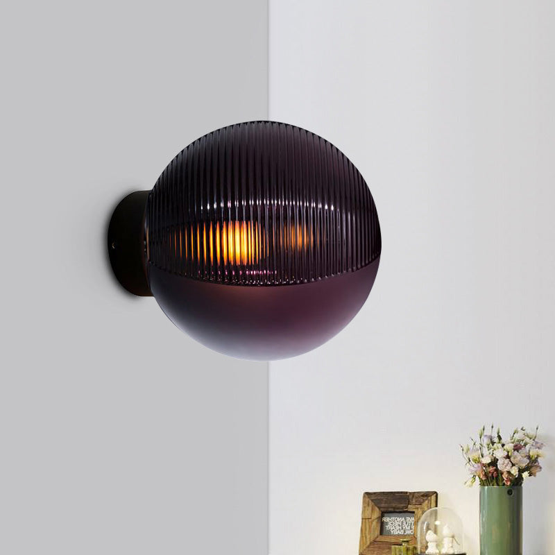 Avtoit | Global Living Room Wall Mount Lighting Dark Purple Glass 1-Light Modern Wall Sconce