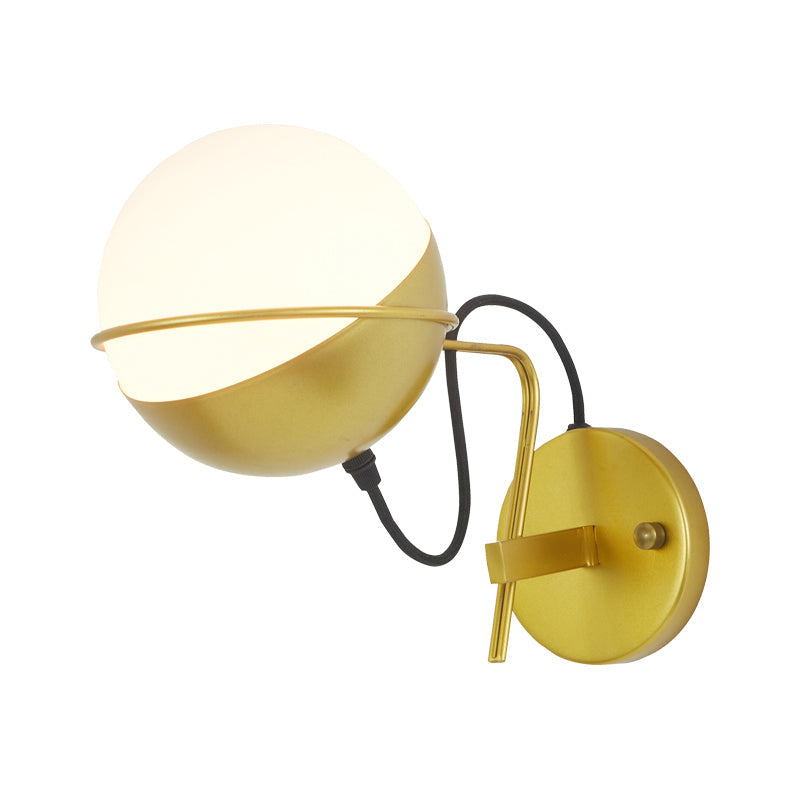 Avtoit | Gold Ball Wall Sconce Lighting Postmodern 1 Light Metallic Wall Lamp Fitting with Loop