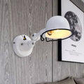 Avtoit | Metallic Dome Shade Wall Lighting Vintage Style 1 Light Bedroom Rotatable Wall Lamp with Ring in White/Red