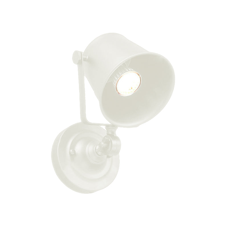 Avtoit | Antique Style Bucket Wall Lamp Sconces 1 Light Iron Adjustable Wall Mounted Light in Black/Grey for Outdoor