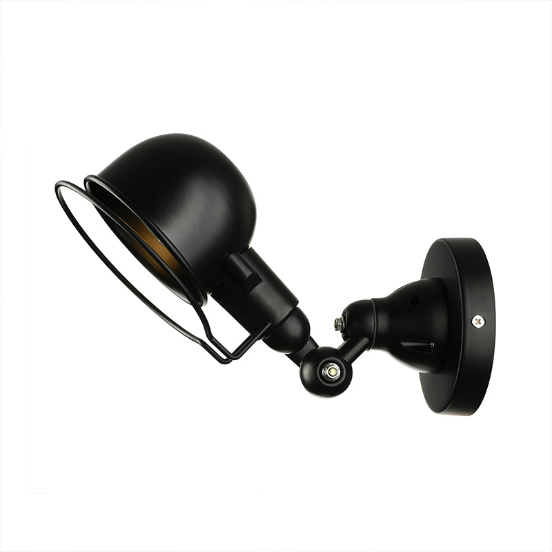Avtoit | Rust/White Dome Wall Lamp Sconces Retro Style 1 Light Dining Room Adjustable Wall Lighting with Ring