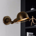 Avtoit | Rust/White Dome Wall Lamp Sconces Retro Style 1 Light Dining Room Adjustable Wall Lighting with Ring
