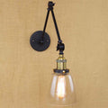 Avtoit | Tapered Clear Glass Wall Lamp Antique Single Bulb Dining Room Wall Lamp with Swingarm