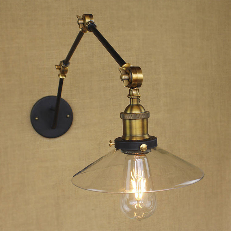 Avtoit | Brass Width Torch Wall Lighting Antique Clear Glass 1 Light Café Wall Light Lighting System