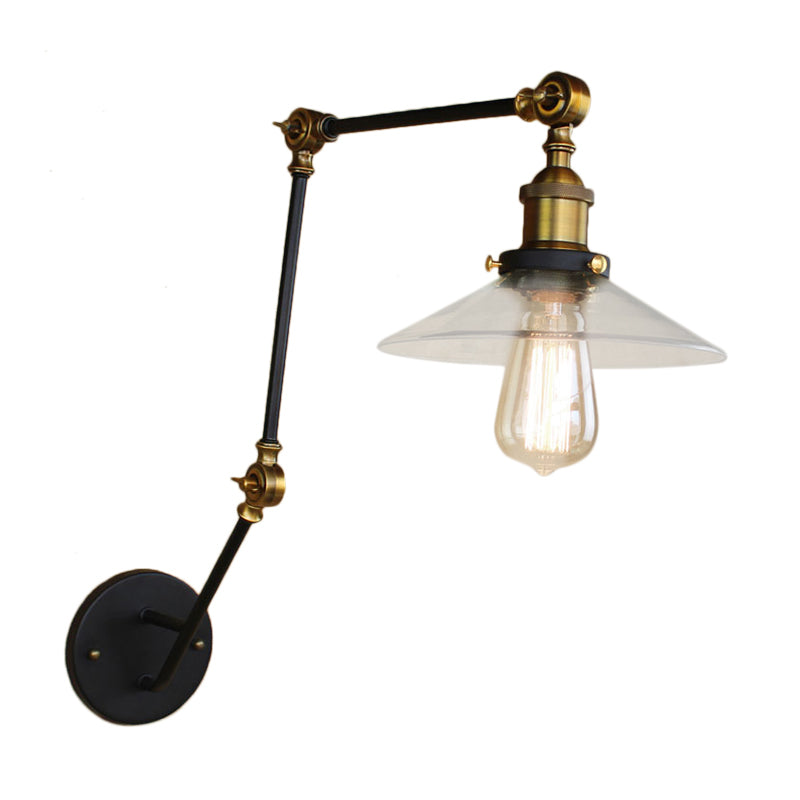 Avtoit | Brass Width Torch Wall Lighting Antique Clear Glass 1 Light Café Wall Light Lighting System