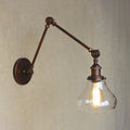 Avtoit | Clear Glass Pear Shade Wall Lamp Antique 1 Light Living Room Lighting Fixture in Rustic Copper