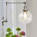 Avtoit | Rustic Globe Wall Lighting Fixture 1 Bulb Clear Glass Sconces Light in Antique Brass