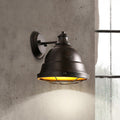 Avtoit | 1 Head Wall Sconce Lamp Industrial Vintage Dome Shade Iron Wall Lighting with Wire Protection in Black/Copper