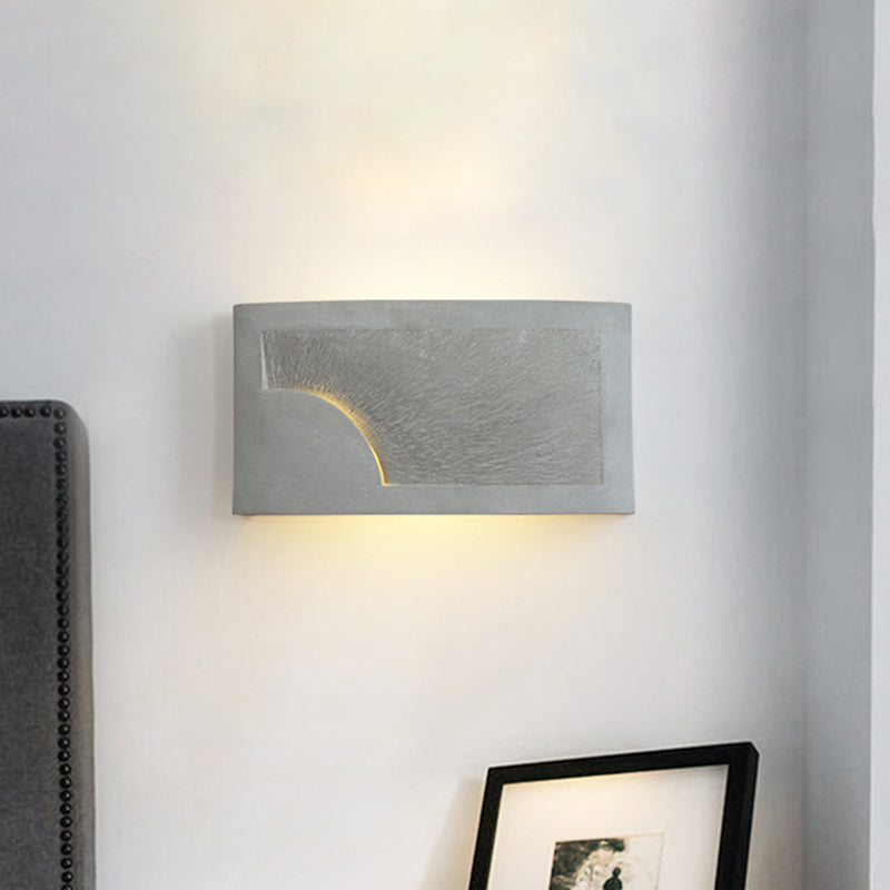 Avtoit | 1 Head Wall Mount Light Modern Style Rectangle Cement Wall Lamp in Gray for Nightstands