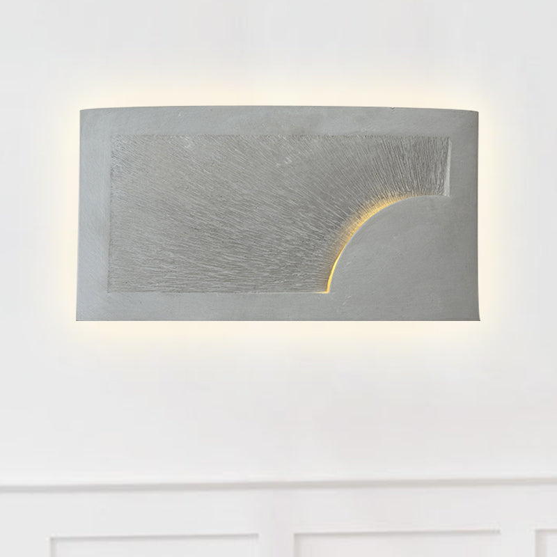 Avtoit | 1 Head Wall Mount Light Modern Style Rectangle Cement Wall Lamp in Gray for Nightstands