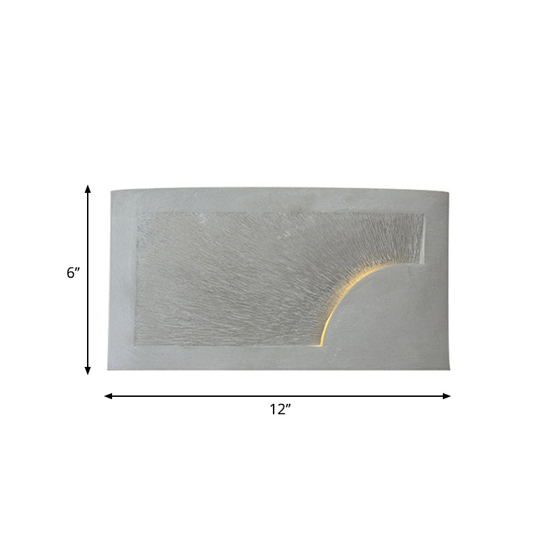 Avtoit | 1 Head Wall Mount Light Modern Style Rectangle Cement Wall Lamp in Gray for Nightstands