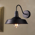 Avtoit | 2 Packs Barn Metal Wall Lighting Industrial Retro 1 Main Lamp Kitchen Wall Light with Gooseneck Arm in Black