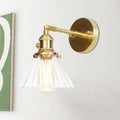 Avtoit | Cone-Shaped Wall Lamp with Clear Rippled Glass Single Light Vintage Wall Lighting