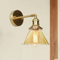 Avtoit | Industrial Vintage Cone Wall Lamp Amber Ruffle Glass Adjustable 1 Light Wall Sconce