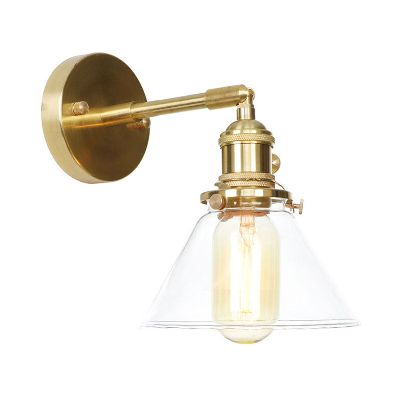 Avtoit | Cone wall lamp 1 light clear glass rustic antique wall lighting for bedroom