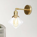 Avtoit | Gem Wall Light Transparent Ribbed Glass 1 Light Retro Style Outdoor Wall Lamp for Porch