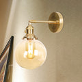Avtoit | Retro Style Ball Wall Lamp Lighting Amber Glass 1 Light Wall Light Fixture Outdoor