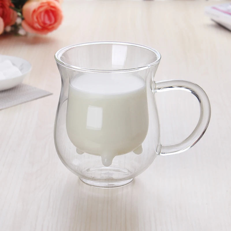 Avtoit | Cow Double Layer Glass Mug