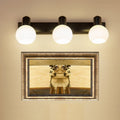 Avtoit | Multi Globe Opal Glass Wall Lamp Modern 3-Light Bathroom Sconces Light in Black/White