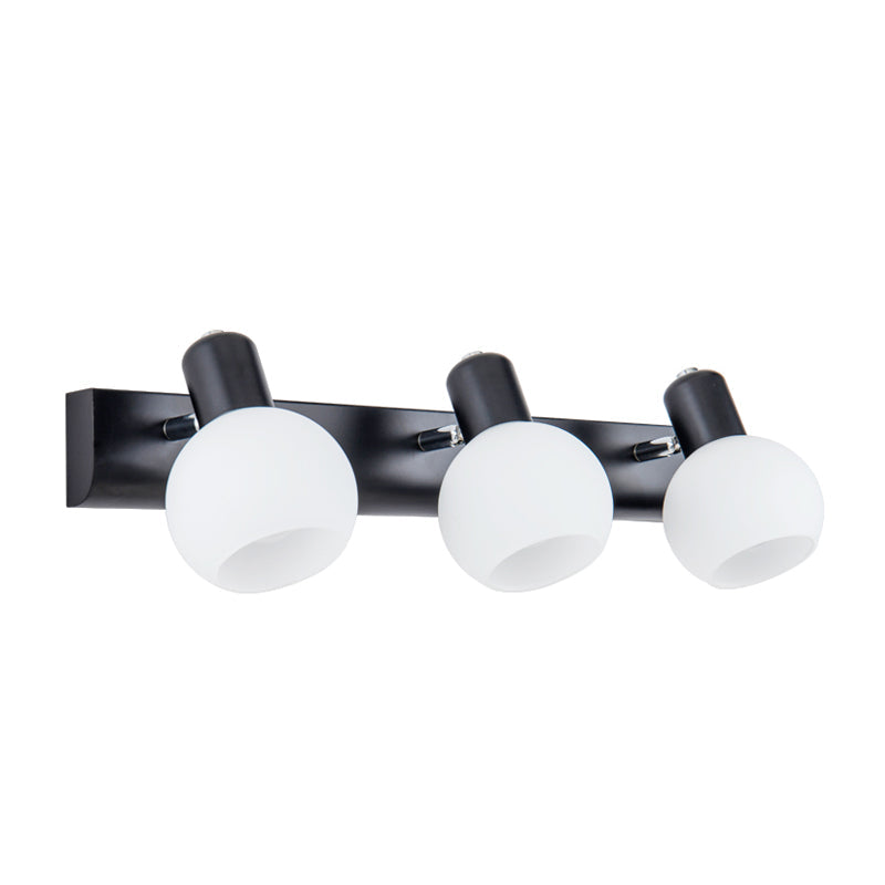 Avtoit | Multi Globe Opal Glass Wall Lamp Modern 3-Light Bathroom Sconces Light in Black/White