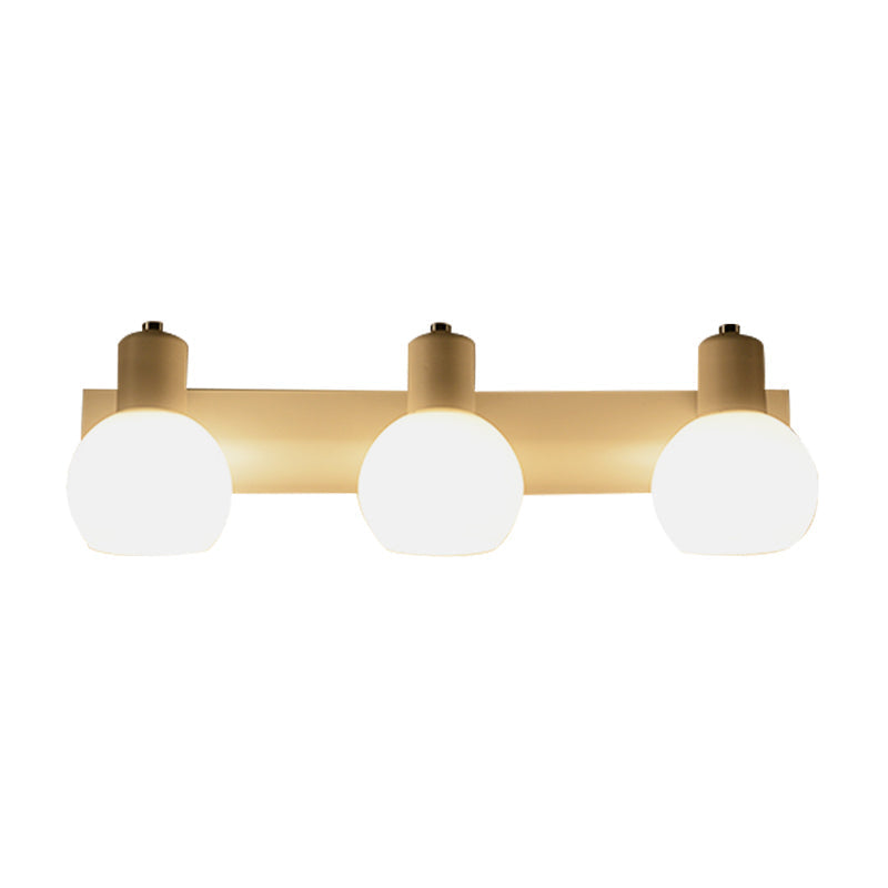 Avtoit | Multi Globe Opal Glass Wall Lamp Modern 3-Light Bathroom Sconces Light in Black/White