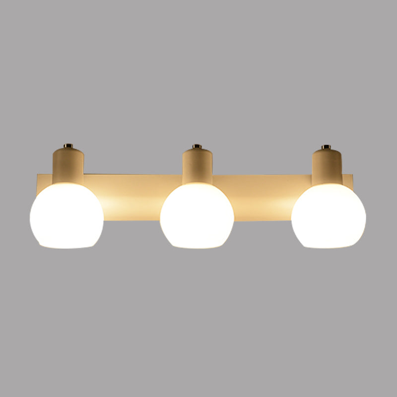 Avtoit | Multi Globe Opal Glass Wall Lamp Modern 3-Light Bathroom Sconces Light in Black/White