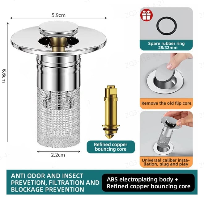 Avtoit | Isolate odor and prevent cockroaches-Stainless Steel Floor Drain Filter
