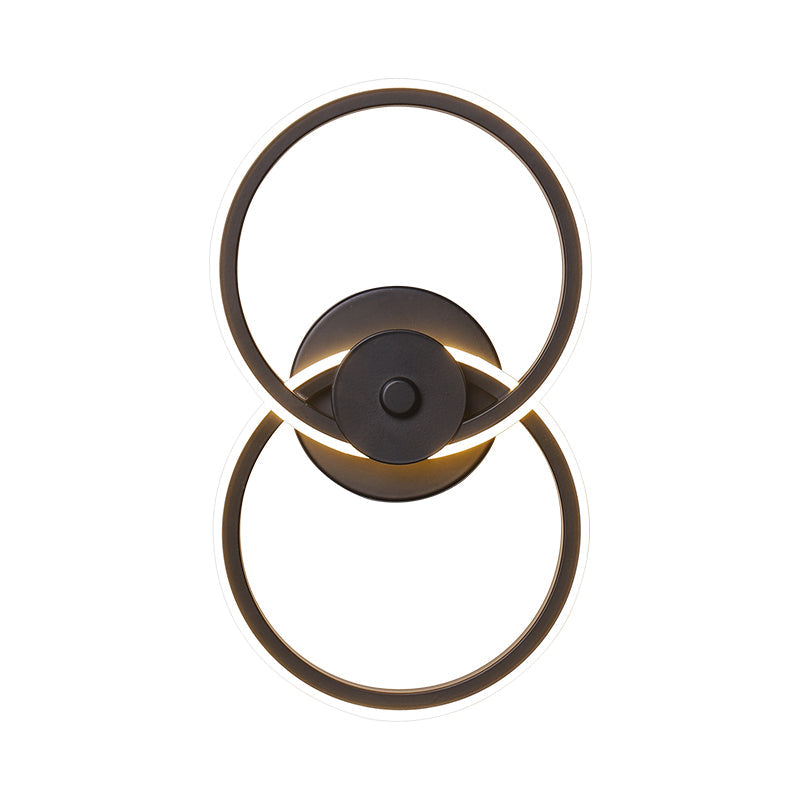 Avtoit | Ring Flush Mount Wall Lamp Minimalistic Acrylic Black/White LED Wall Lighting Ideas in Warm/White Light