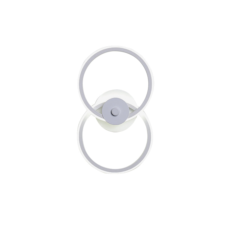 Avtoit | Ring Flush Mount Wall Lamp Minimalistic Acrylic Black/White LED Wall Lighting Ideas in Warm/White Light
