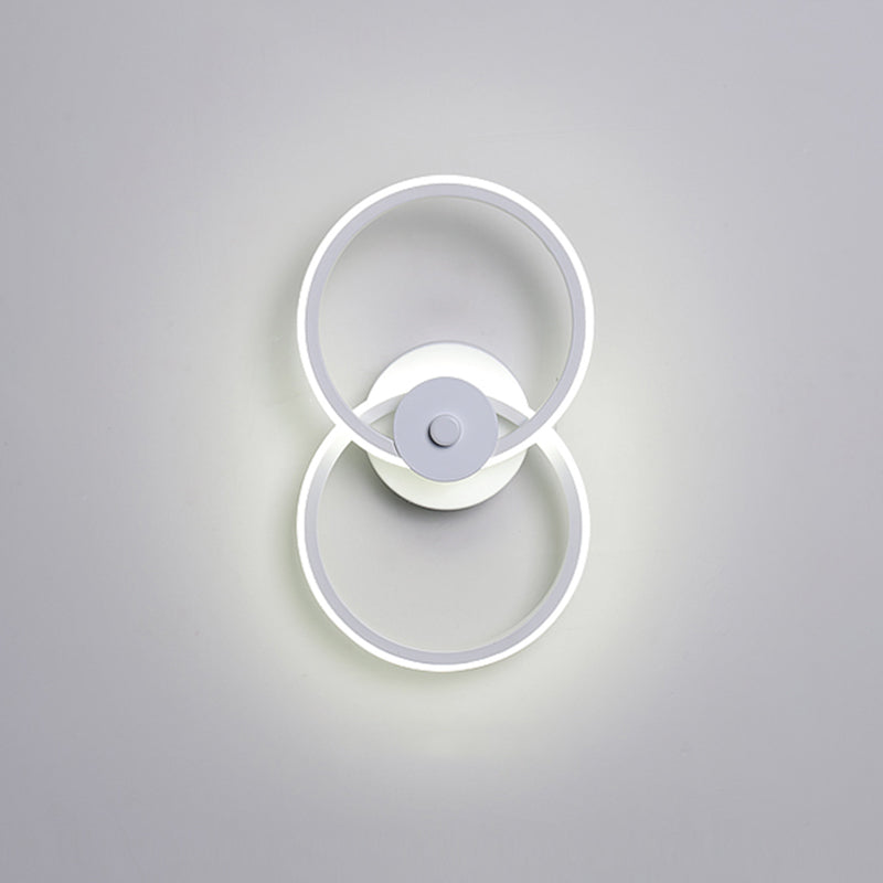 Avtoit | Ring Flush Mount Wall Lamp Minimalistic Acrylic Black/White LED Wall Lighting Ideas in Warm/White Light