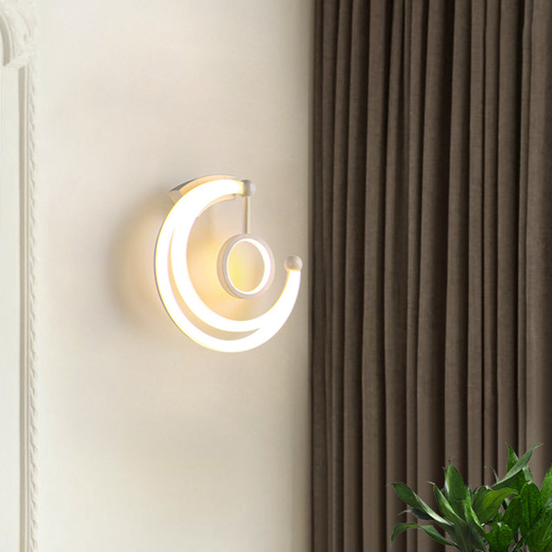 Avtoit | Nordic Style Half Moon Wall Lamp Acrylic Living Room LED Wall Light in Warm/White Light