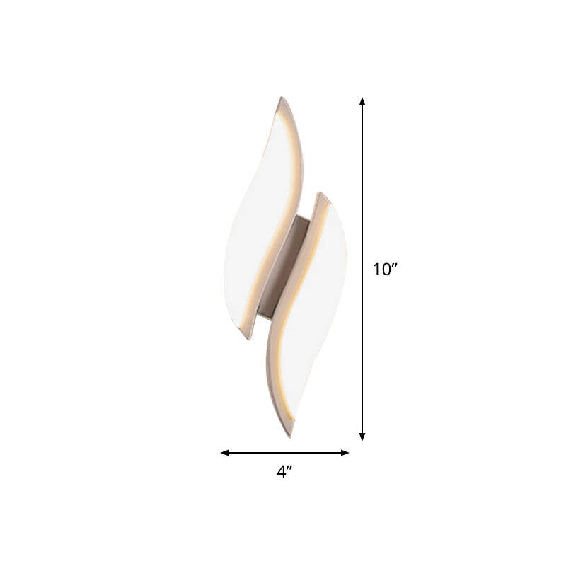 Avtoit | Leaf Small LED Wall Light Simplicity Acrylic White Wall Mount Lighting in Warm/White Light
