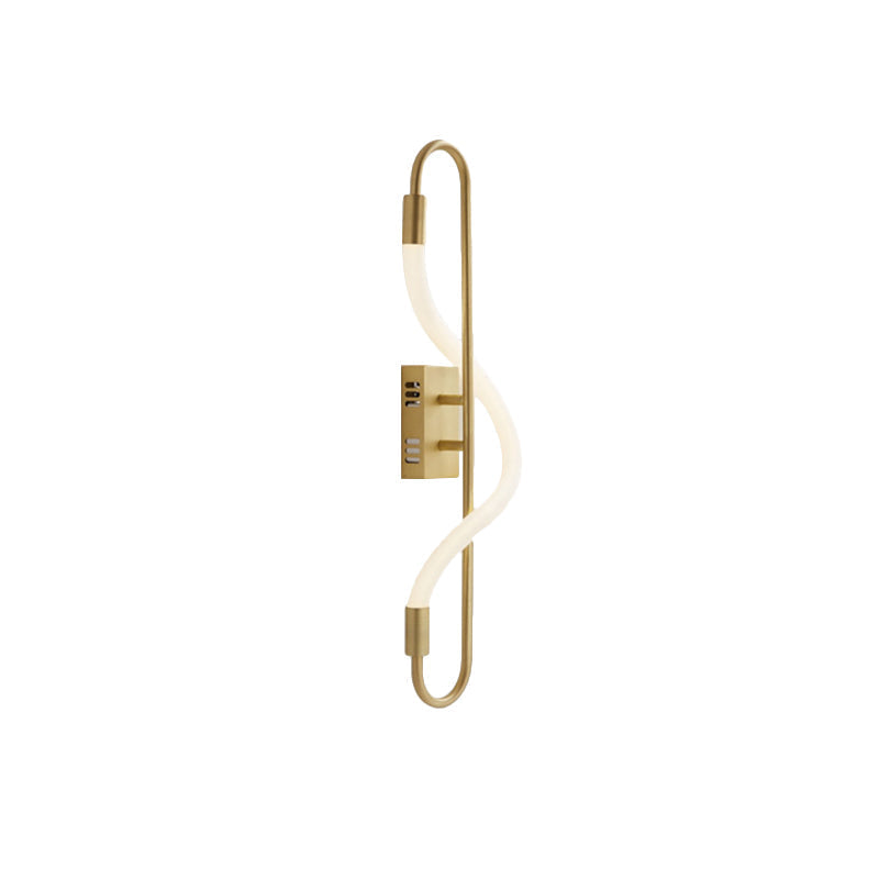Avtoit | Simple LED wall lighting ideas Gold finish rectangular wall light with tube acrylic diffuser